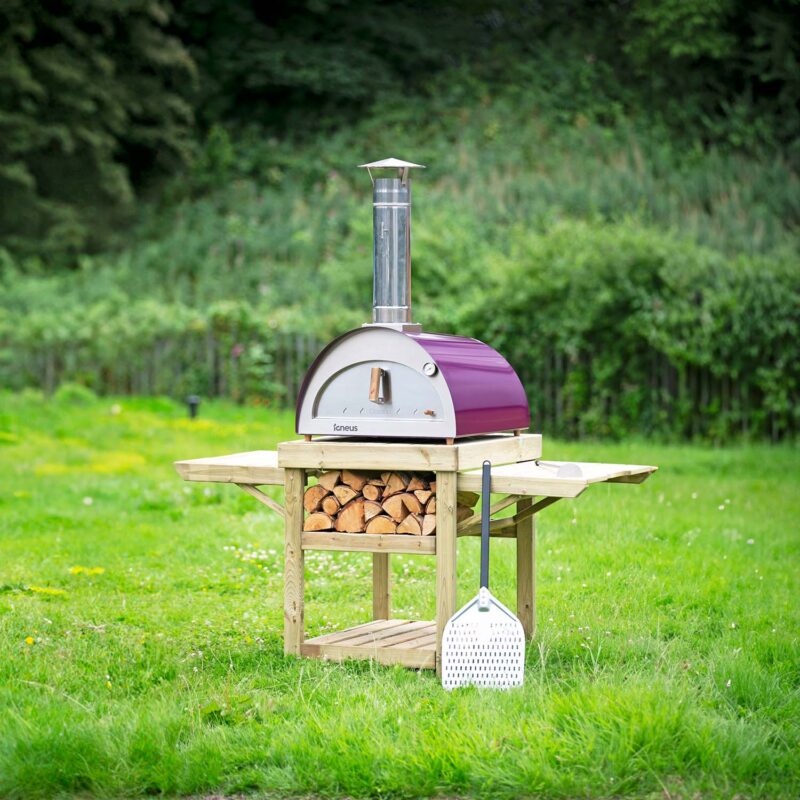 Igneus Wooden Pizza Oven Stand: Rustic Charm for Your Garden Cooking Space