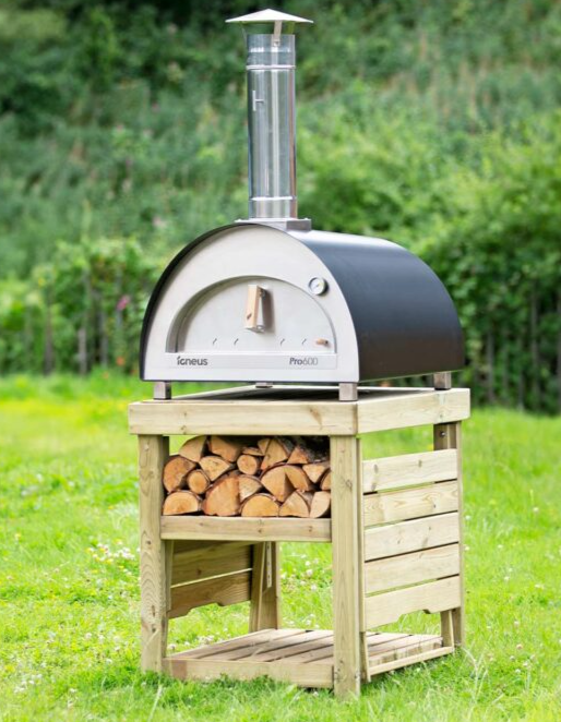 Igneus Wooden Pizza Oven Stand: Rustic Charm for Your Garden Cooking Space