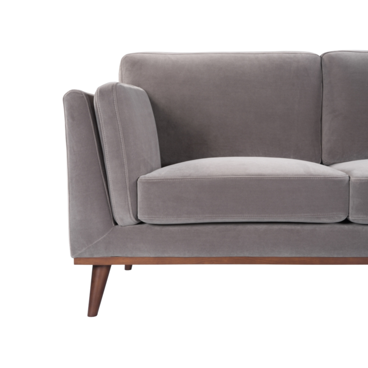 Mickey 2 seat Sofa in Stone Grey Velvet