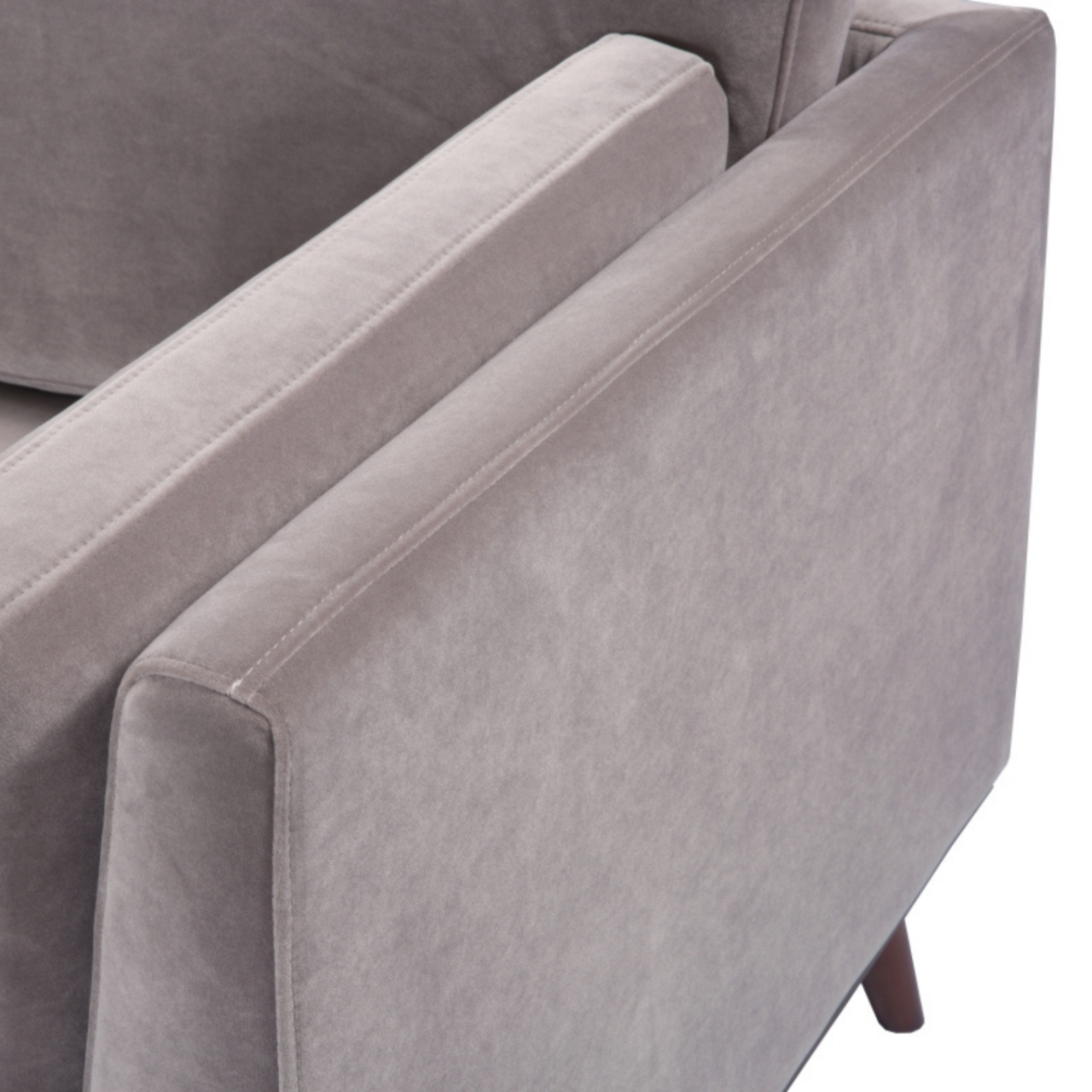 Mickey 2 seat Sofa in Stone Grey Velvet