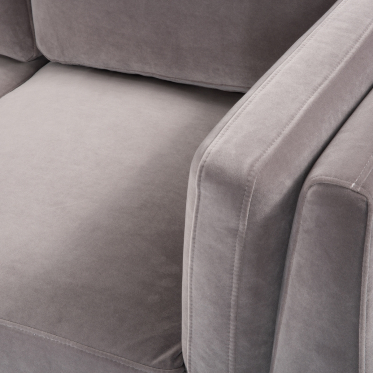 Mickey 2 seat Sofa in Stone Grey Velvet