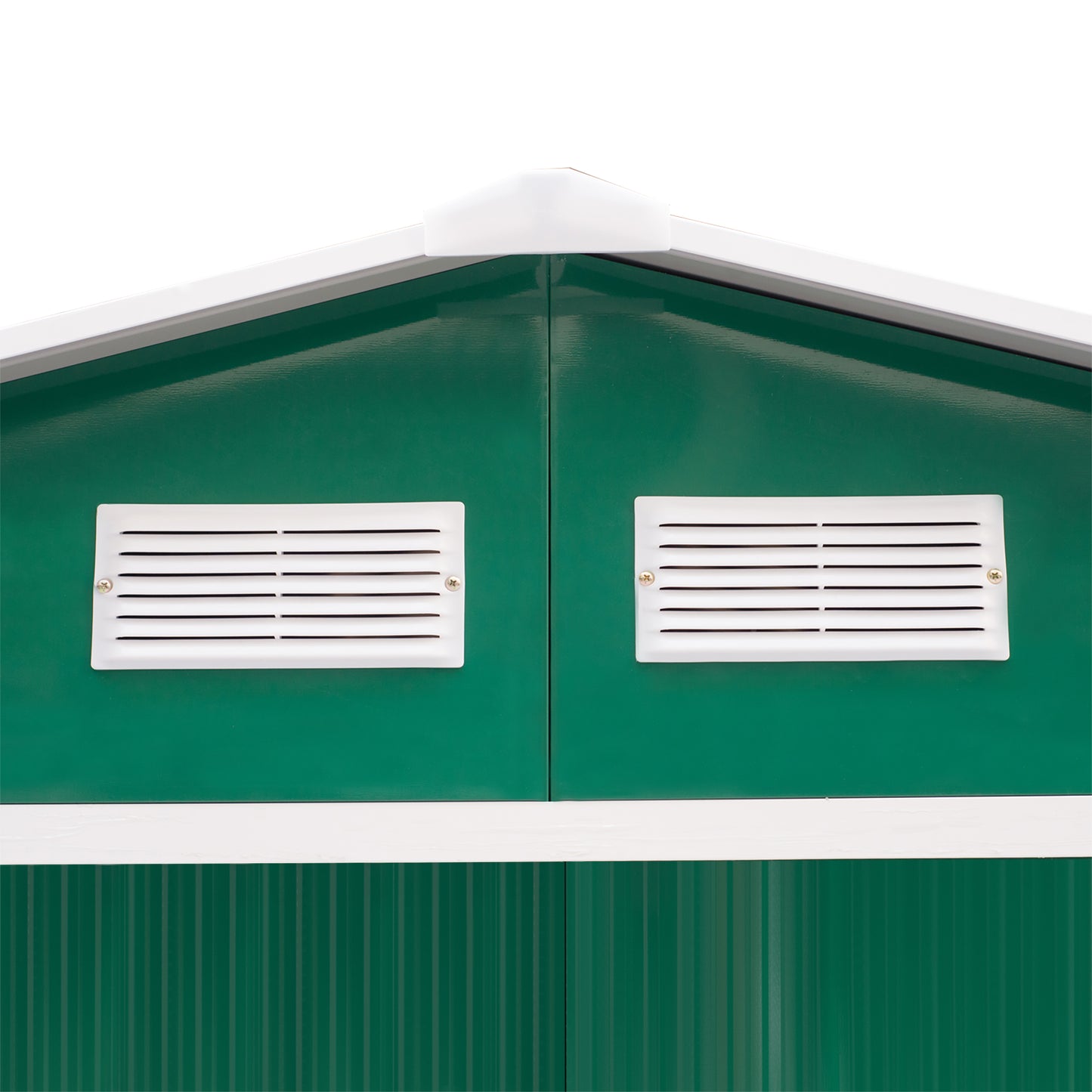 Outsunny 9 x 6 FT Lockable Green Garden Shed: Large Metal Storage Building with Foundation for Outdoor Furniture and More